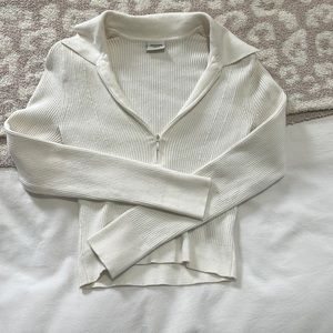Abercrombie Quarter Zip Ribbed Top